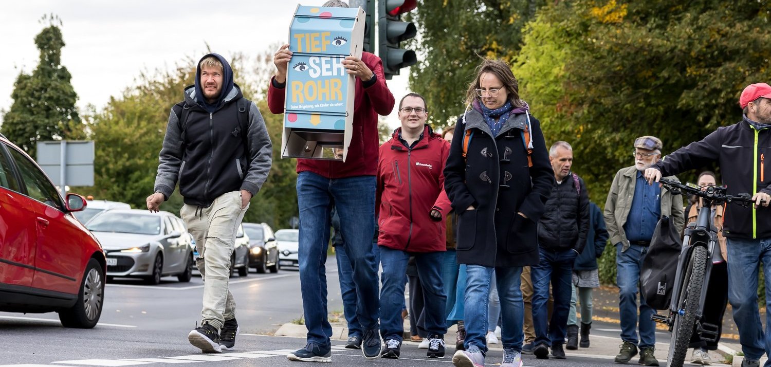 Zukunftsnetz Mobilität NRW Fußverkehrscheck am 23.09.2025 in Wachtberg ©Smilla Dankert