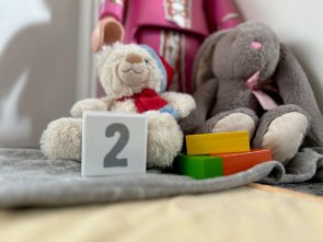 Kuscheltiere mit Bausteinen