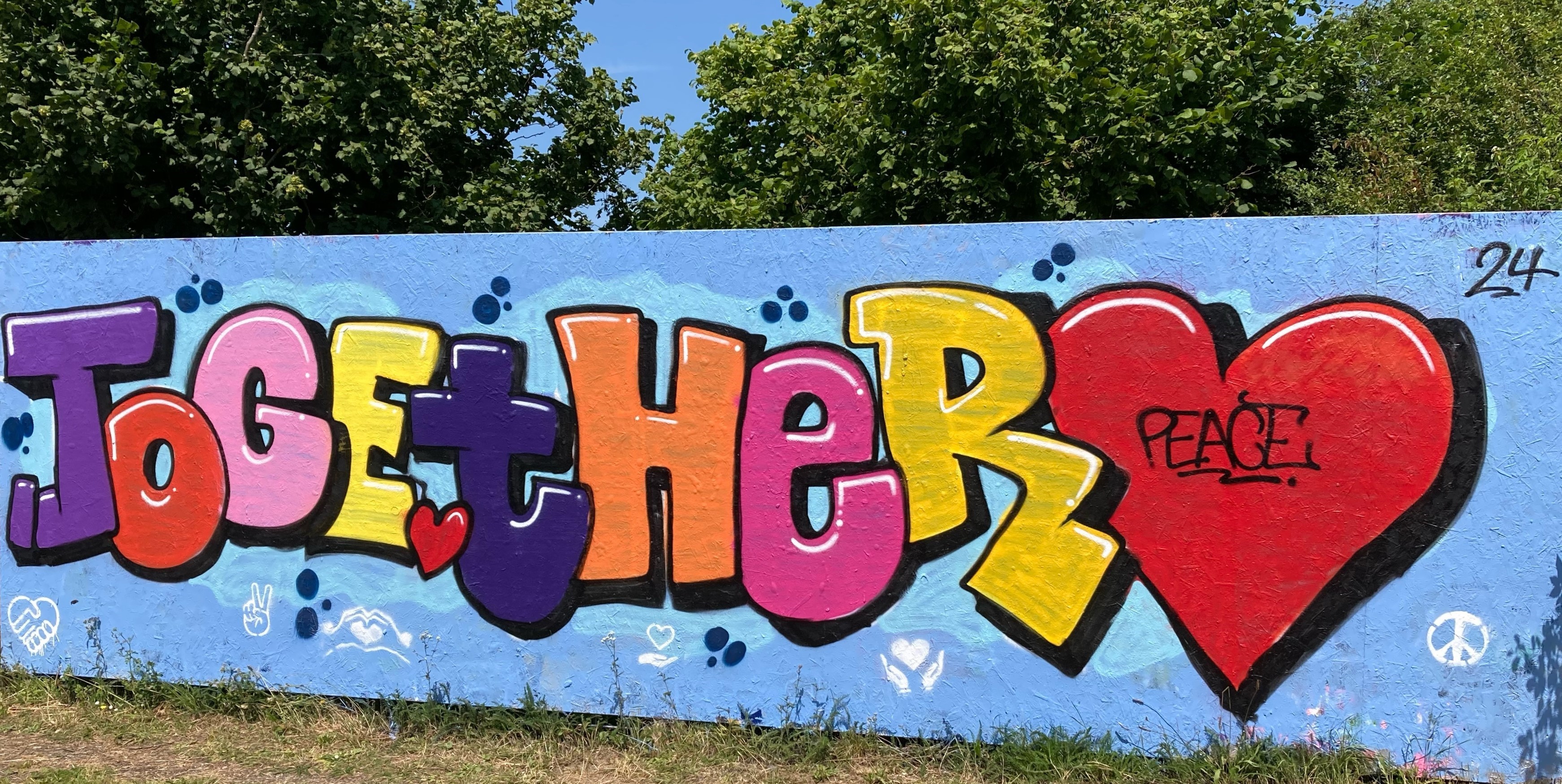Das Endergebnis des dreitätigen Graffiti-Workshops Das Endergebnis des dreitätigen Graffiti-Workshops