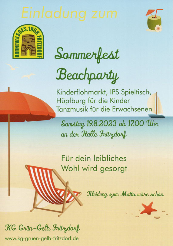Sommerfest der KG Grün-Gelb Fritzdorf (Plakat)