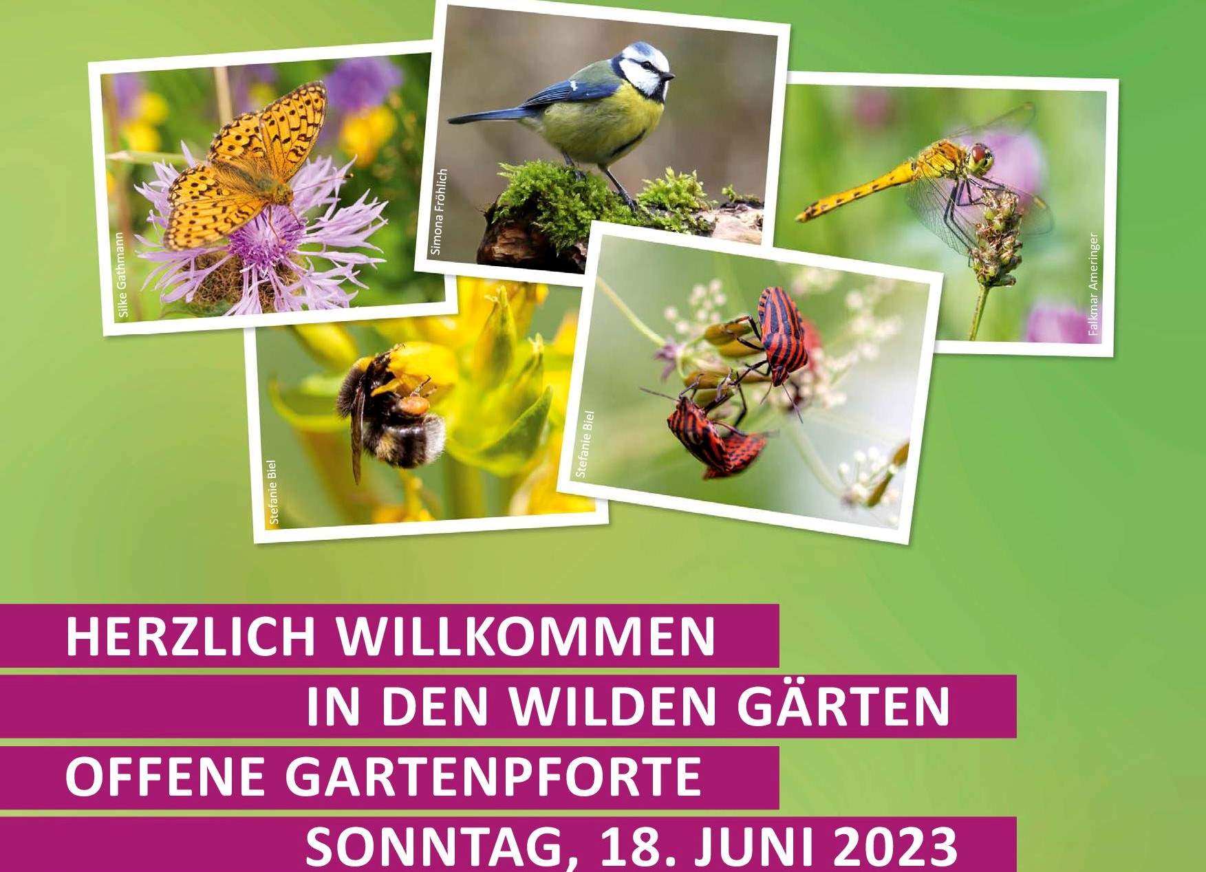 Offene Gartenpforte der Naturgärten am 18. Juni 2023 (Plakat-Ausschnitt)